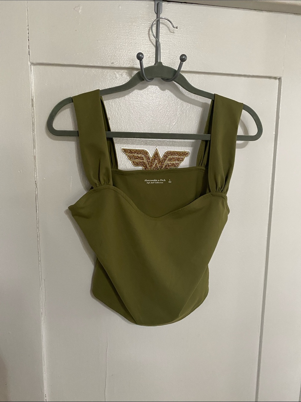 Abercrombie & Fitch Olive Green Corset-Style Camisole
